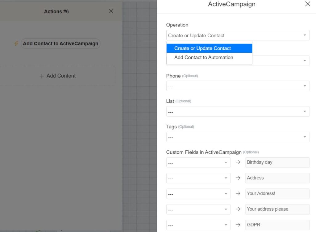 active campaign operation - ChitChatBot - AI Bot Building Platform